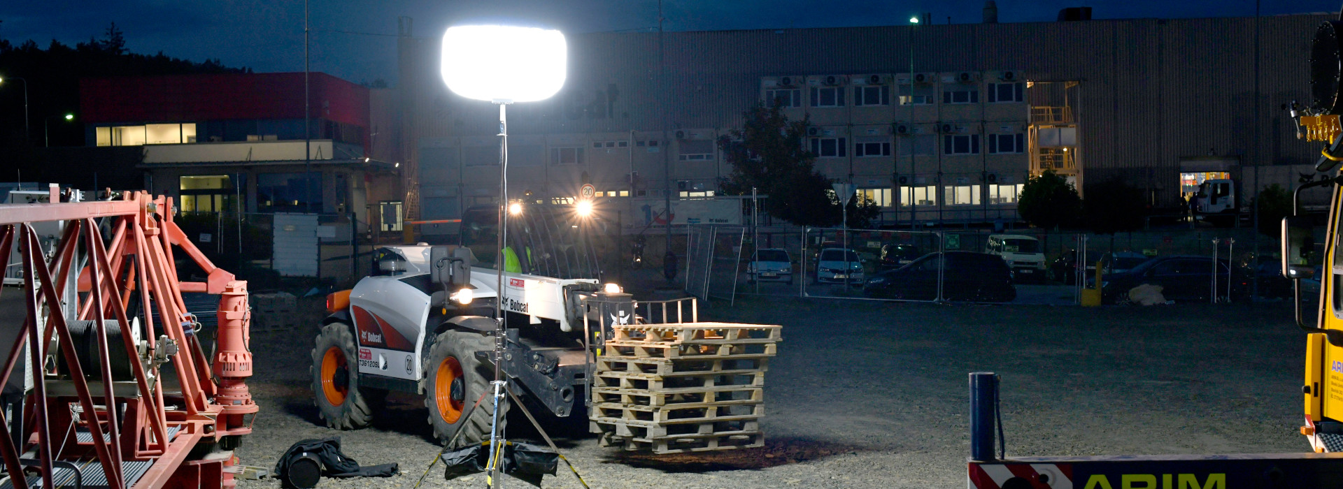 Doosan Portabel Power: Beleuchtung auf Baustelle